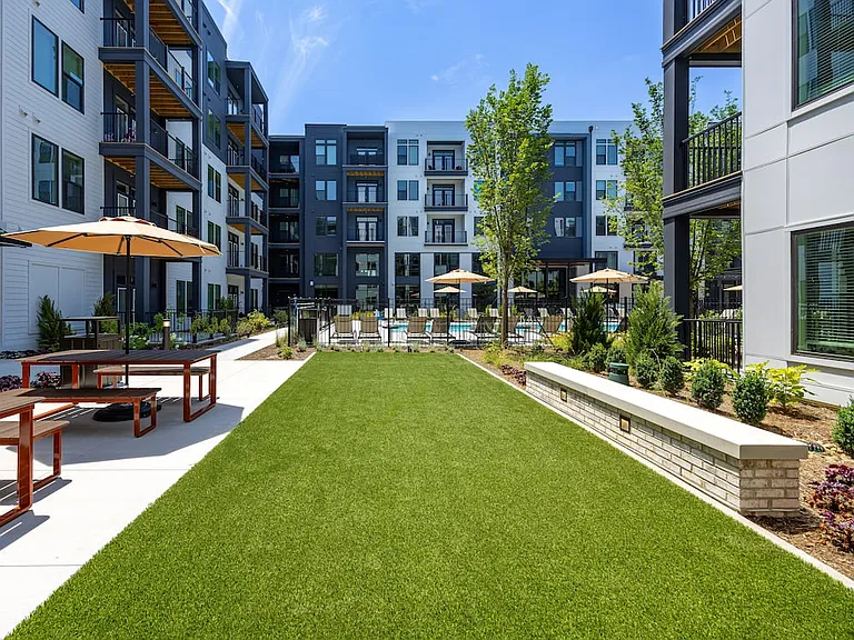 Courtyard with green space
