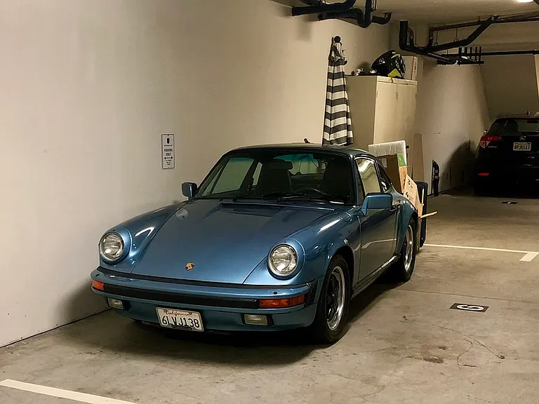 Large parking spot with storage