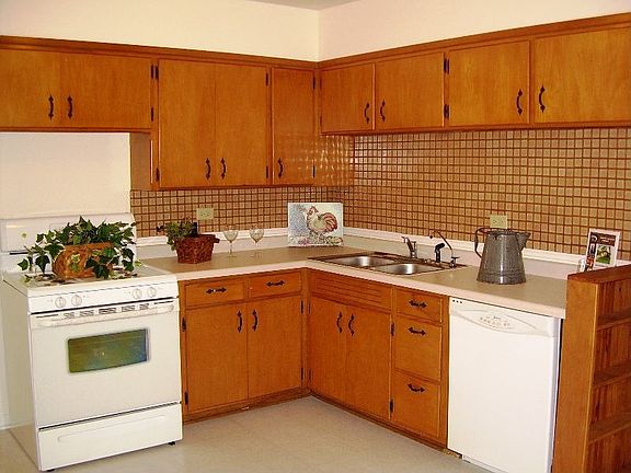 kitchen freshly painted and new appliances