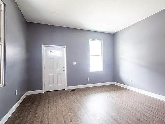 Living room with front door