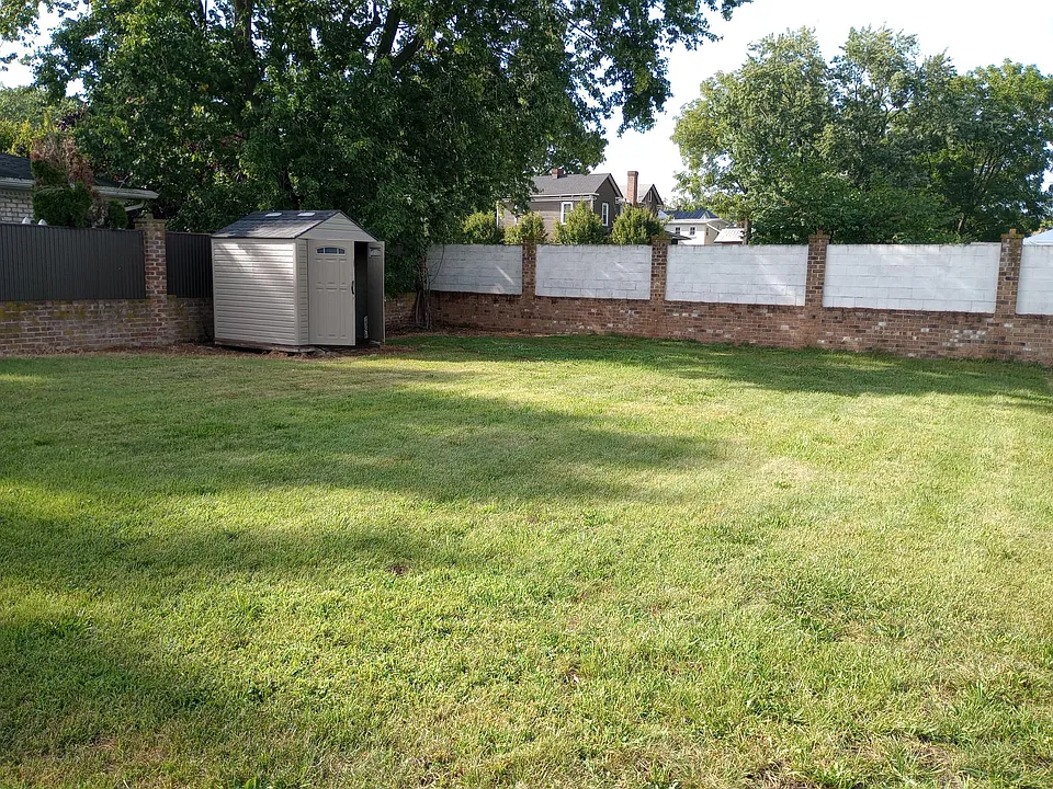 Back yard and storage building