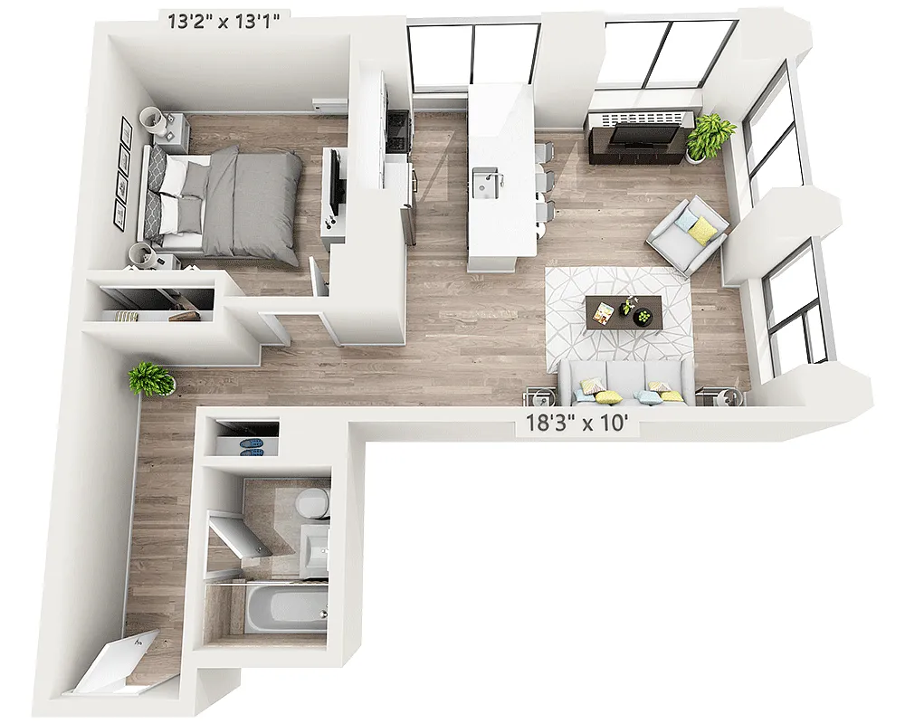 Floor plan Studio w/Home Office I