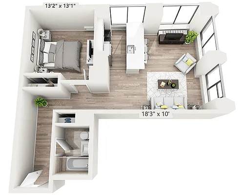 Floor plan Studio w/Home Office I