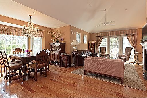 Living room and dining room