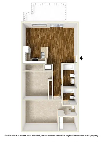 Floor plan 2 Bedrooms, 2 Bathrooms Plan E