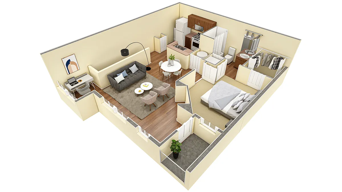 Floor plan 1 BR Designer Overlook