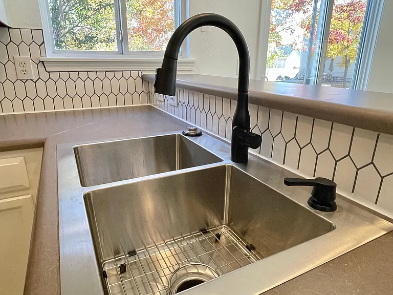 Brand new DEEP stainless steel sink, soap/lotion dispenser, and pull-down faucet