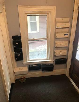 Main building entrance where all the mailboxes are located