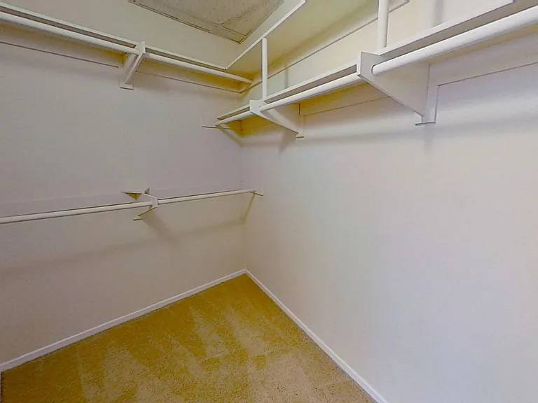 Walk-in closet in primary bedroom of apartment #213