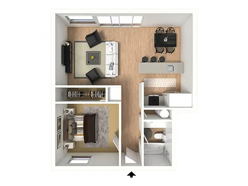 Floor plan 1-Bedroom Apartment