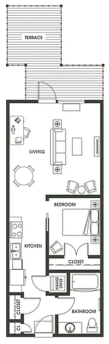 Floor plan Open 1 Bed O4