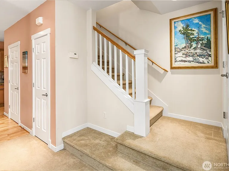 stairs leading upstairs, old photo