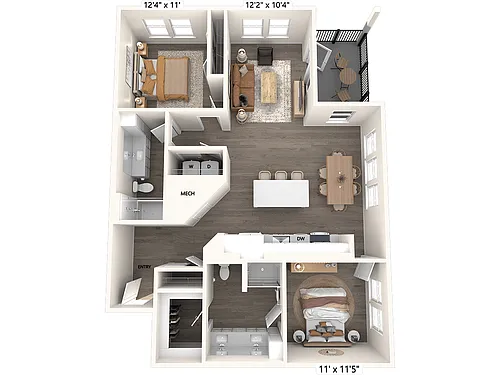 Floor plan B3-1217sf-114-522