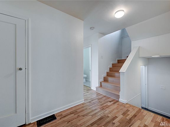 As you enter the home, you are welcomed by hardwood floors throughout the home. A handy nearby closet will store coats and shoes.