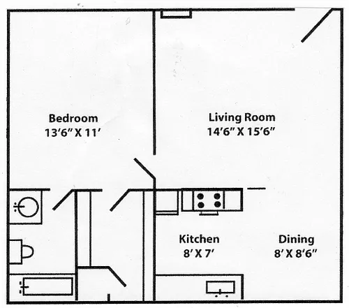 Floor plan 1Bedroom