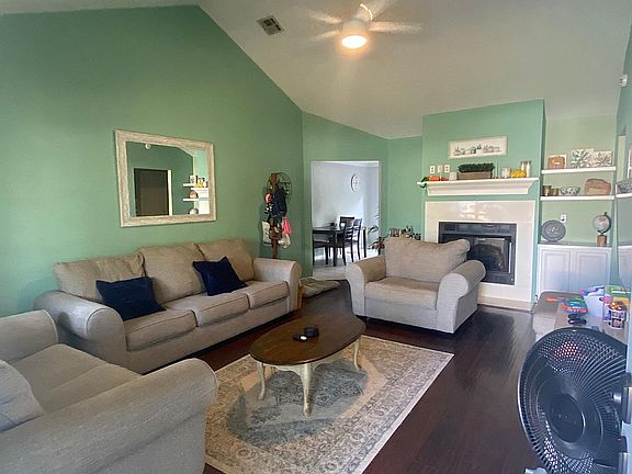 Recently re-painted to a light glacier blue color through out the house.