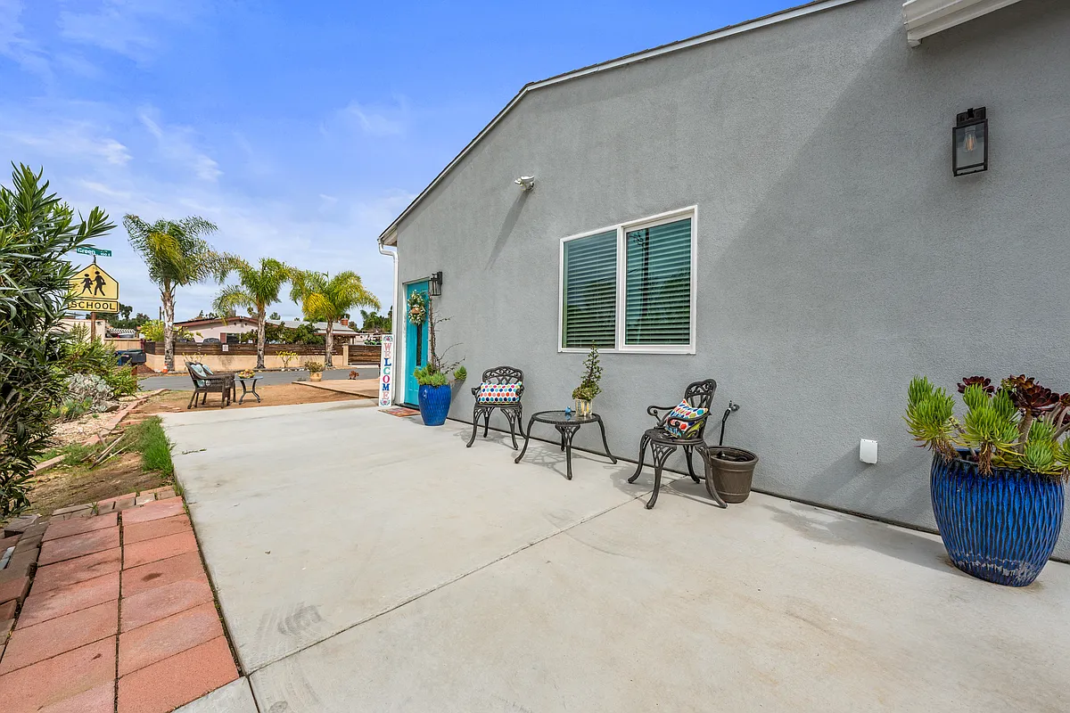 Main (Private) entrance. View of front patio and side patio for your exclusive use. - 105 Green Ave #B