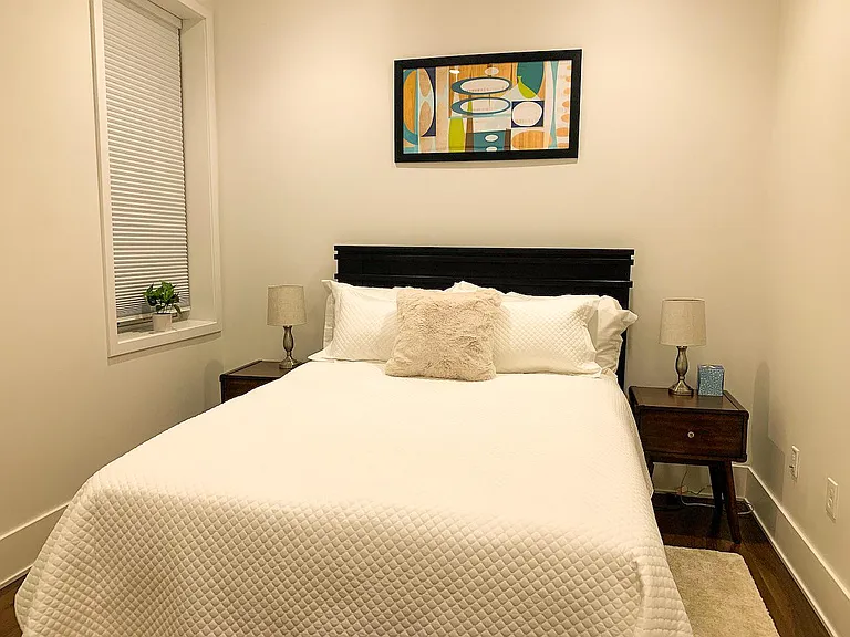 Queen-sized bed and beddings