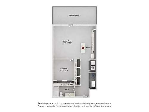 Floor plan Mid-sized 1 Bedroom