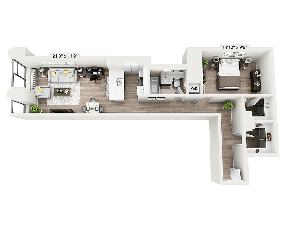 Floor plan Studio w/Home Office Z