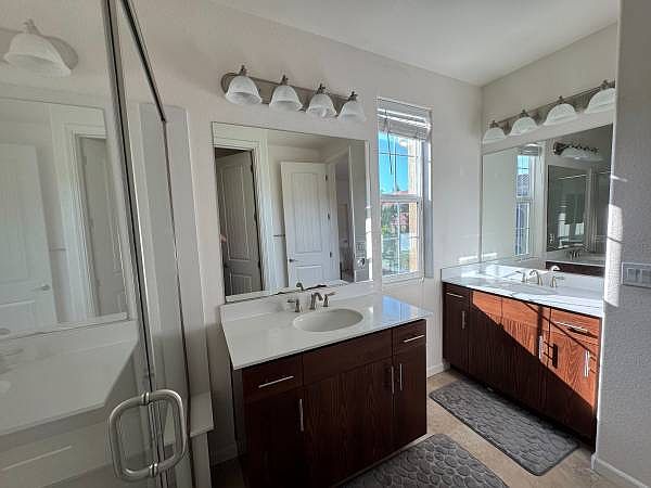 Private bathroom with double sinks