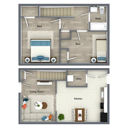 Floor plan 2BR1BA