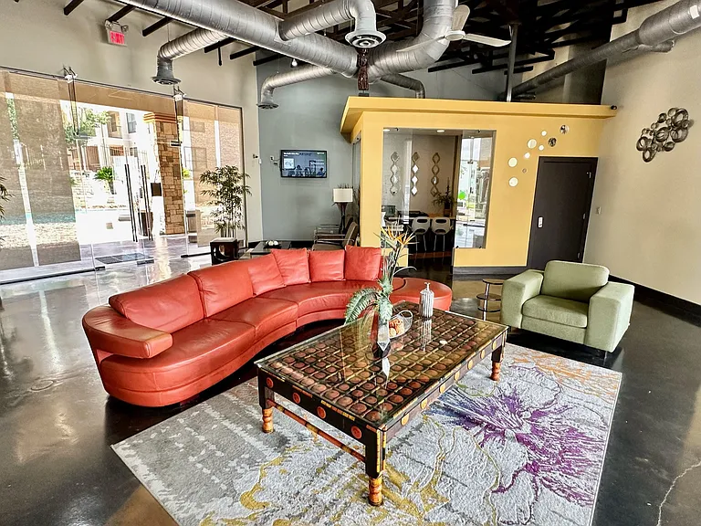 Lounge area where industrial looks blend beautifully with modern flair.