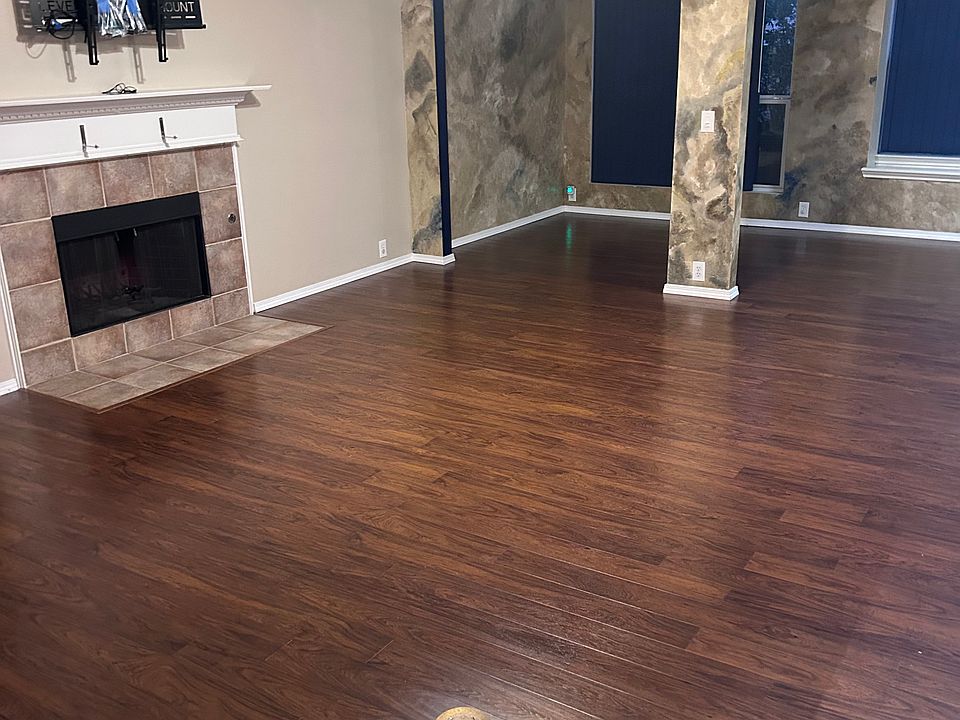 Living room with fireplace