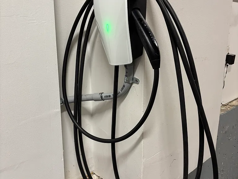 Tesla charger in garage
