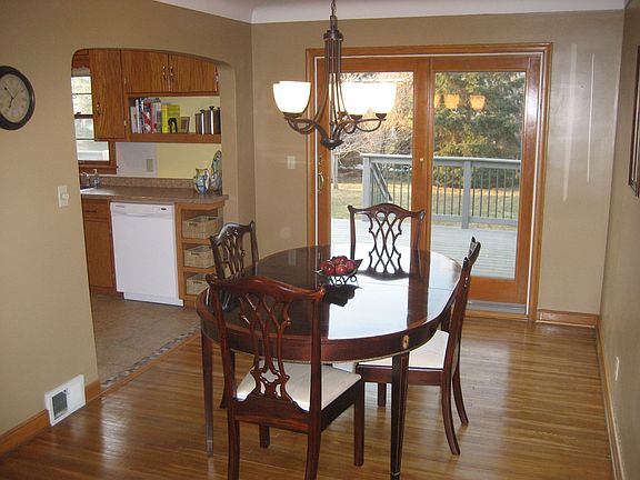 Spacious dining room opens to deck