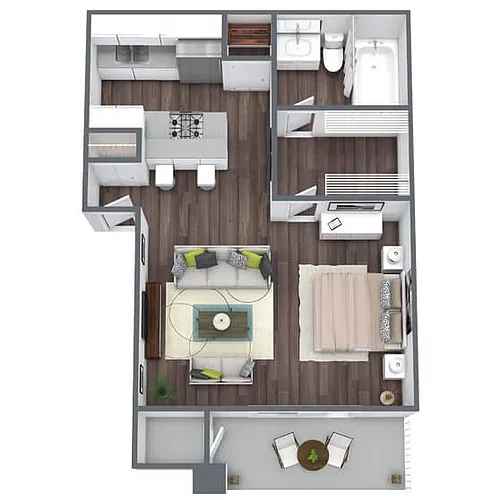 Floor plan S3: 0 Bed 1 Bath