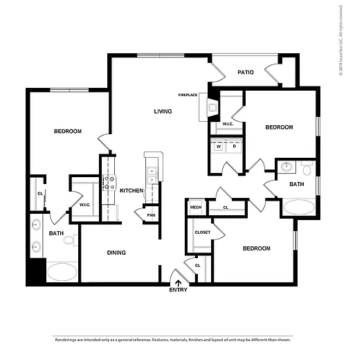 Floor plan 3 Bed/2 Bath-C1