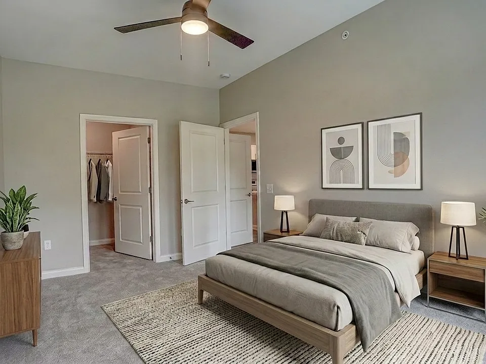 Elevate your living experience at Element 26 Apartments. This stylish bedroom combines comfort and modern design with spacious layouts and natural light. Make it your sanctuary today! Schedule a tour to see your future home.