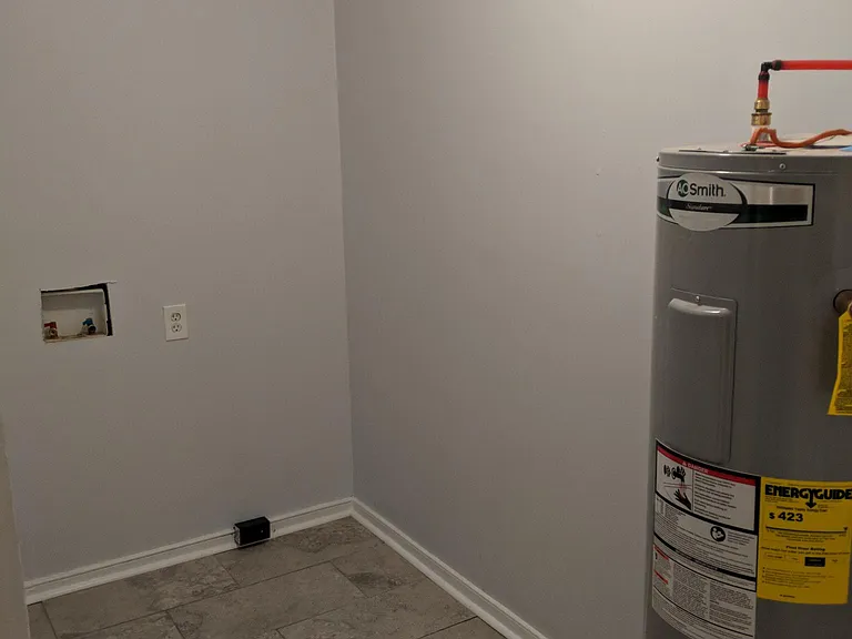 New hot water heater, W&D hookup