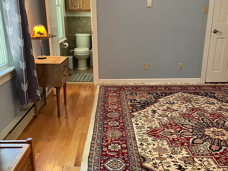 Downstairs right bedroom/office suite with private bathroom and shower