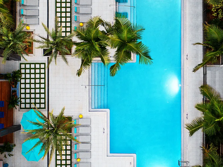 Aerial view of pool