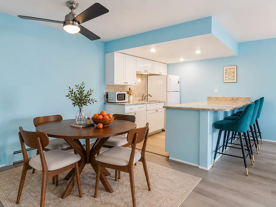 Seamlessly connected to the kitchen and the living room, this dining space makes meals effortless _ whether you're cooking in or enjoying takeout after a day of adventure.