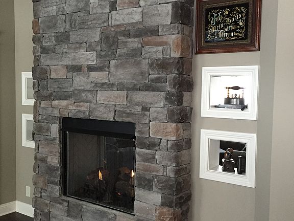 Front side of fireplace