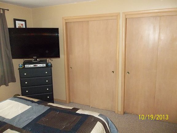 Bedroom with large closets