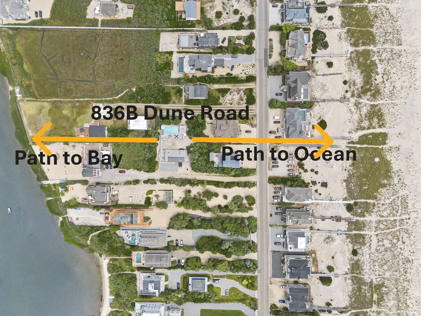 Access to Bay and Ocean from the property.