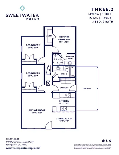 Floor plan 3 br/2ba