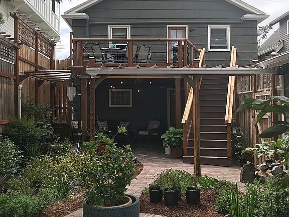 Backyard view of house