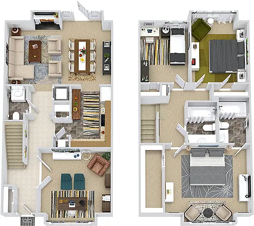 Floor plan Buxton Townhouse with Den