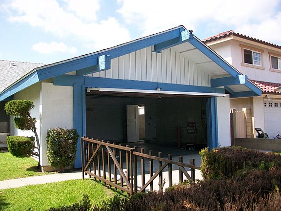 Front of house garage