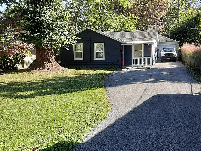 House sits way back from the street for added privacy.