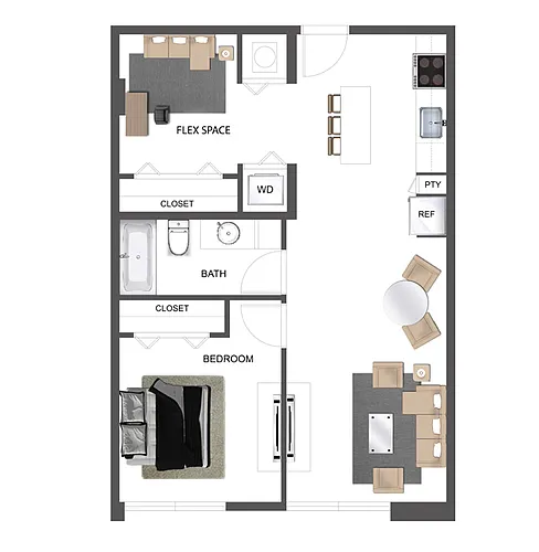 Floor plan A1 + Den
