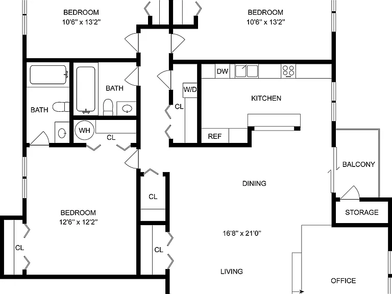 3x2 | 3-Bedroom Floorplan 3x2 | 3-Bedroom Floorplan