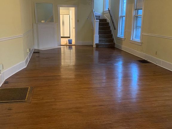 Stairs no longer have carpet. The woodwork has been beautifully restored.