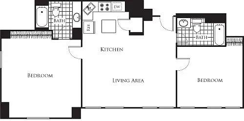 Floor plan Two Bedroom F3