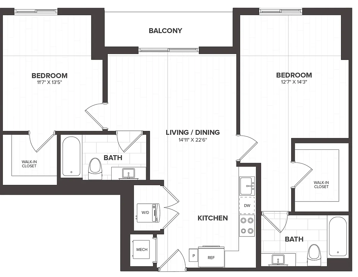 Floor plan 2 Bed/2 Bath-B4